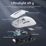 SOURIS ATTACK SHARK X3 WIRELESS BT5.4+2.4G+WIRED 49G WHITE – Image 3
