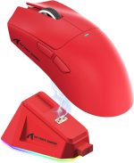 SOURIS ATTACK SHARK X11 WIRED+2.4G+BT / CHARGING DOCK RED