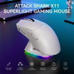 SOURIS ATTACK SHARK X11 WHITE WIRELESS WIRED+2.4G+BT – Image 2