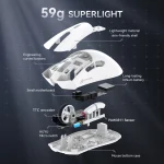 SOURIS ATTACK SHARK R1 2.4G+BT5.2 DUAL SHANNEL BLACK – Image 5